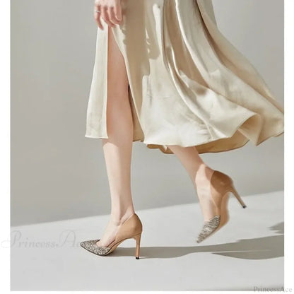 Sequin Sexy PointedFashion Sandals Luxury Party Dress Stilettos Hot Sale High Heel
