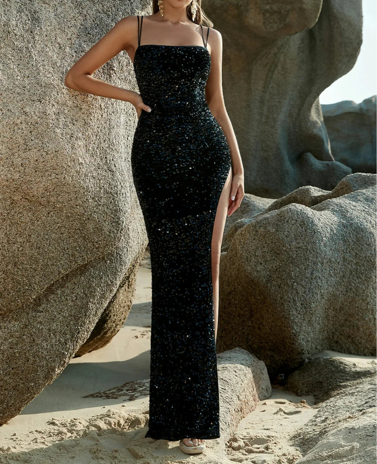 Sequins Spaghetti Strap Party Dress