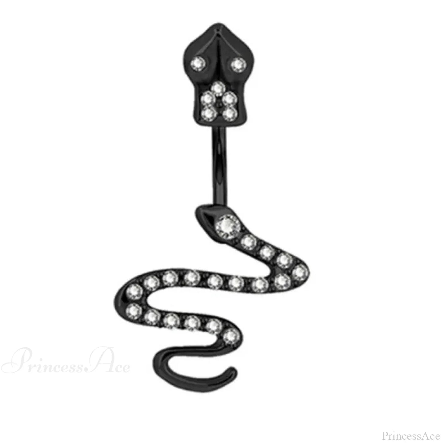 Serpent Crystal Bloom Dark Belly Ring