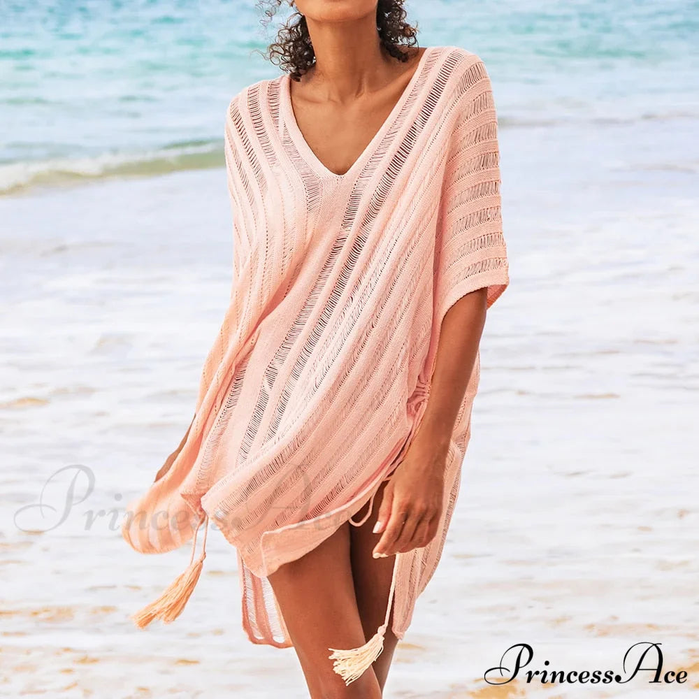 Sexy Bat Sleeve Loose Casual Hollow Out T-shirt Dress