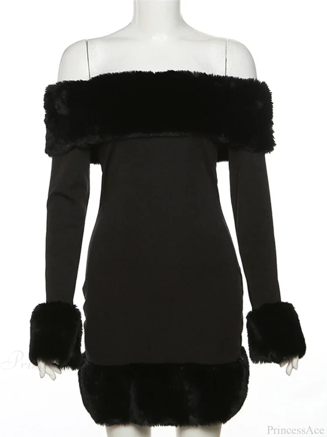 Sexy Elegant Fluffy Glamorous Strapless Mini Christmas Party Dress
