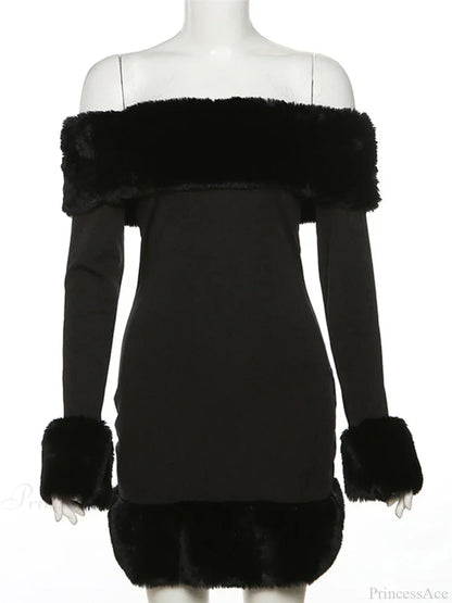 Sexy Elegant Fluffy Glamorous Strapless Mini Christmas Party Dress