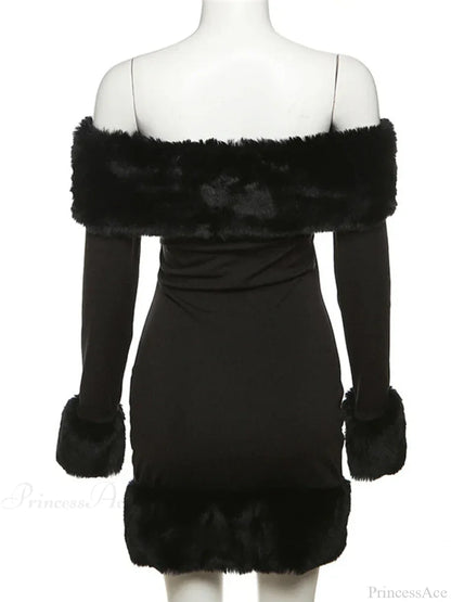 Sexy Elegant Fluffy Glamorous Strapless Mini Christmas Party Dress
