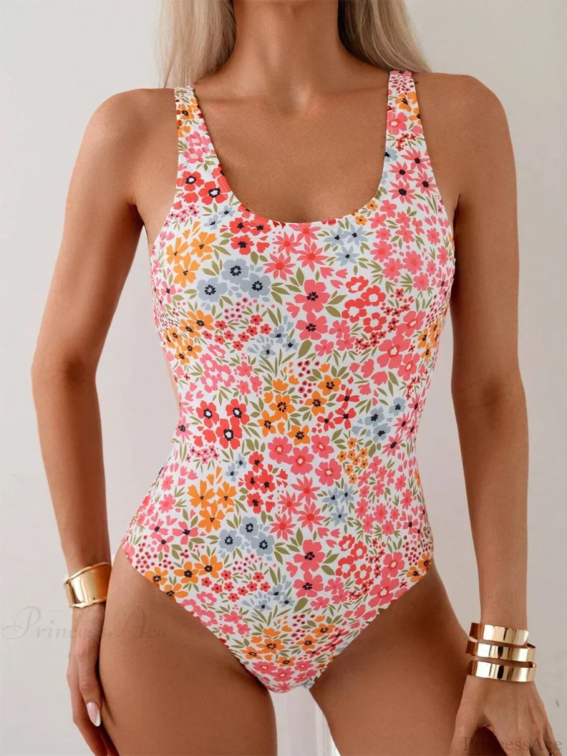 Conjunto sexy de dos piezas con escote cuadrado y estampado floral