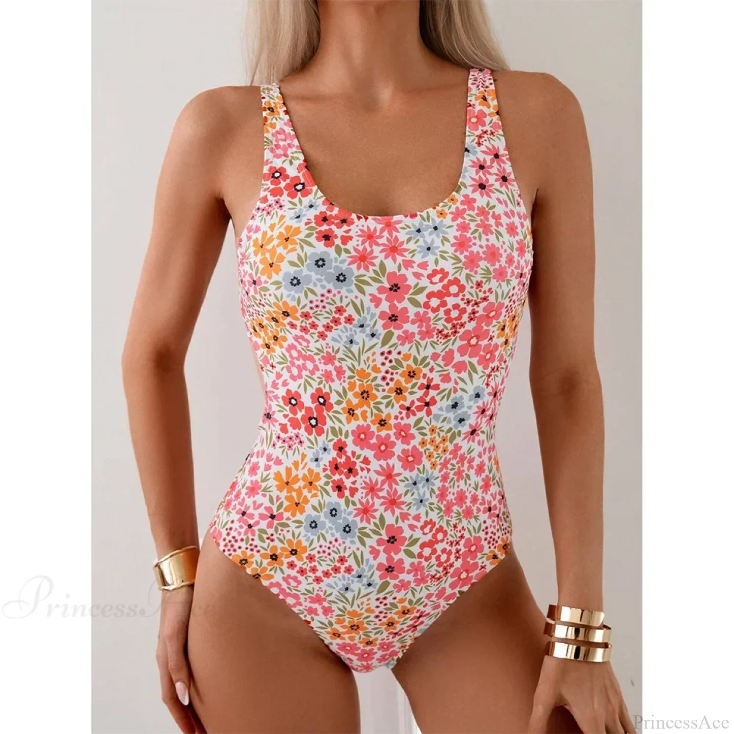 Conjunto sexy de dos piezas con escote cuadrado y estampado floral