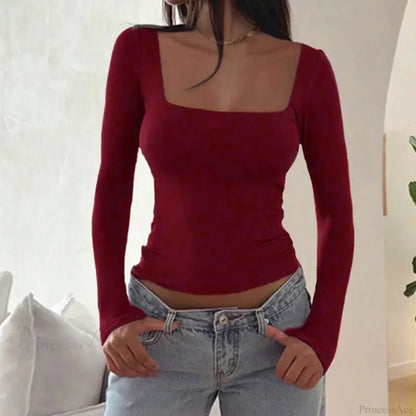 Sexy Low Chest Elegant T-shirt Sweater