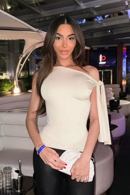 Sexy One Shoulder Sash Cami Top
