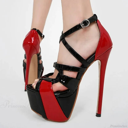 Sexy Peep-Toe 16.5CM Extreme High-Heels Sandals Party Wedding Banquet Stiletto Platform Pumps High Heel