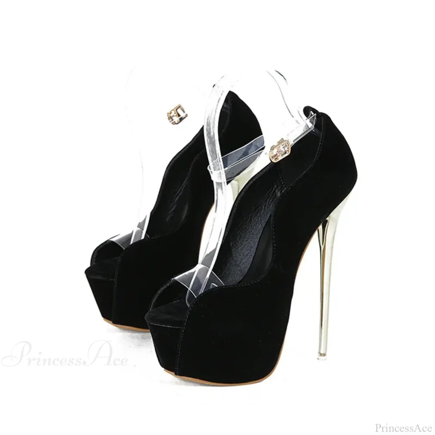 Sexy Peep Toe 6CM Platform Super Thin High Heels Sandals Suede Pvc Transparent Strap Party High Heel