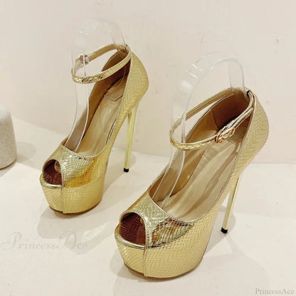 Sexy Peep-Toe Extreme High-Heels Stiletto Sandal Wedding BanquetFashion Snake-Print Ankle-Strap High Heel