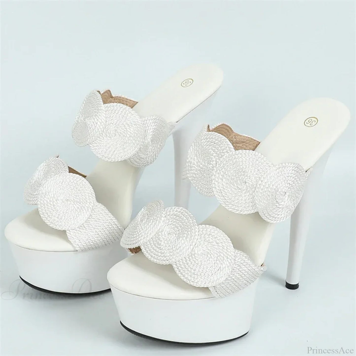 Sexy Peep-Toe Pole-Dance Extreme Platform Handwoven Hemp Summer Narrow-Band High Heel