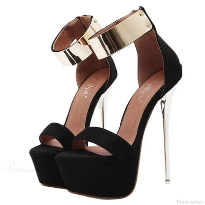 Sexy Peep Toe Square Head Thin High Heel Women Sandals Silver Rhinestone AnkleBuckle Strap High Heel