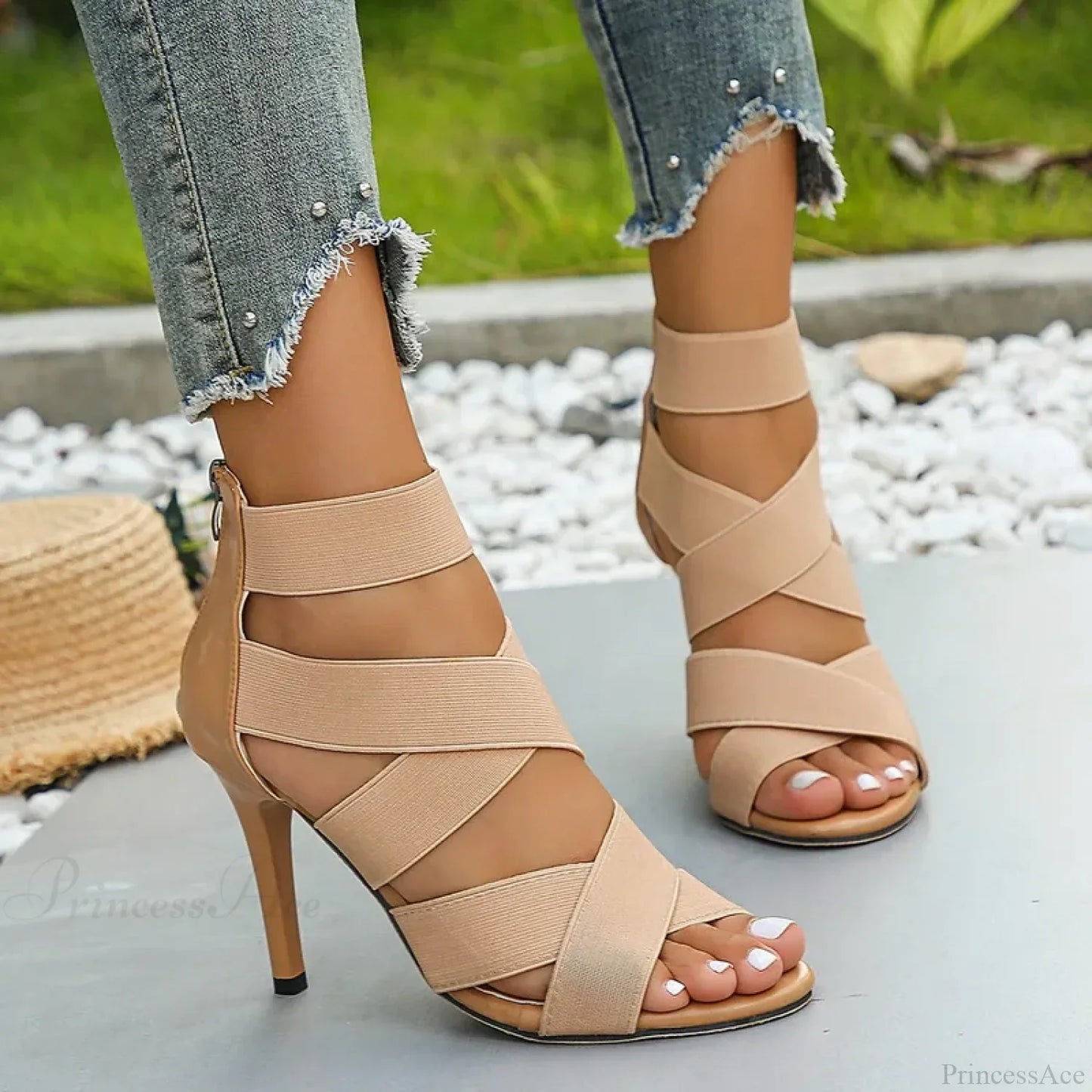 Sexy Peep-toe Thin High Heel Shoes Women Sandals Elegant Square Head Glitter Shinning Party Sandal High Heel