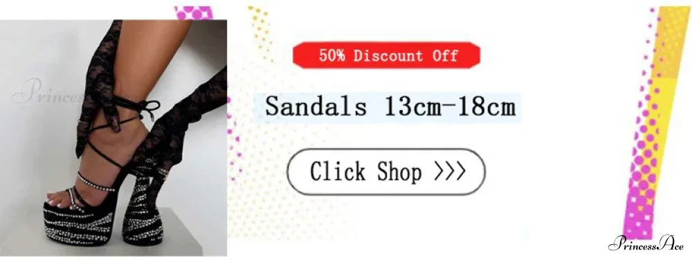 Sexy Red High Heels Platform Sandals with Crystal Rhinestone Detail - Size 43