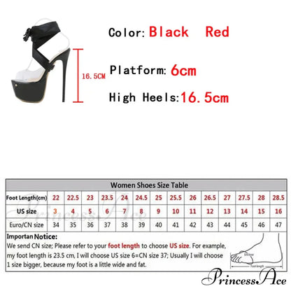 Sexy Red Thigh High Lace-Up Platform Sandals - 16.5 CM Transparent Stiletto Peep Toe Heels for Women - Nightclub Stripper Style