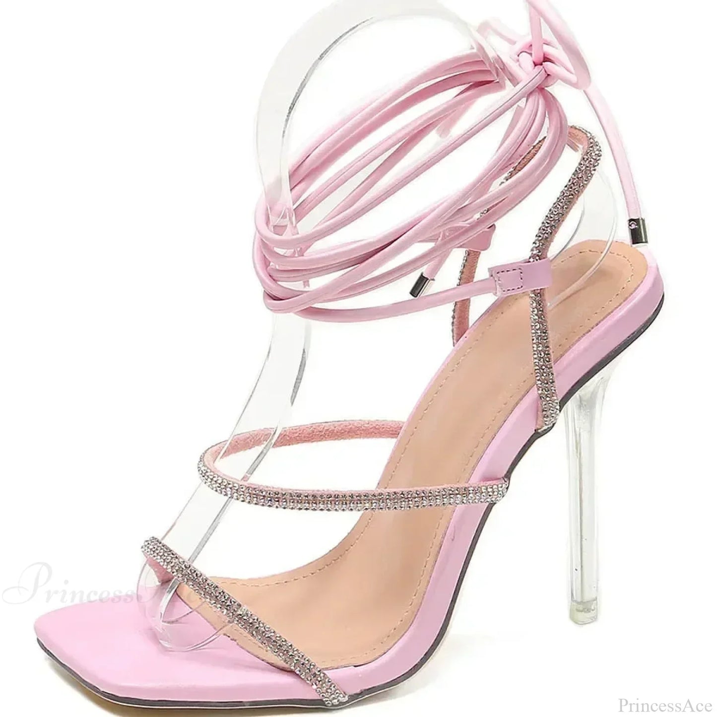 Sexy Silk Pointed Rhinestone Butterfly-knot Thin High Heel Sandals Pvc Band Ankle Buckle Banquet Wedding High Heel