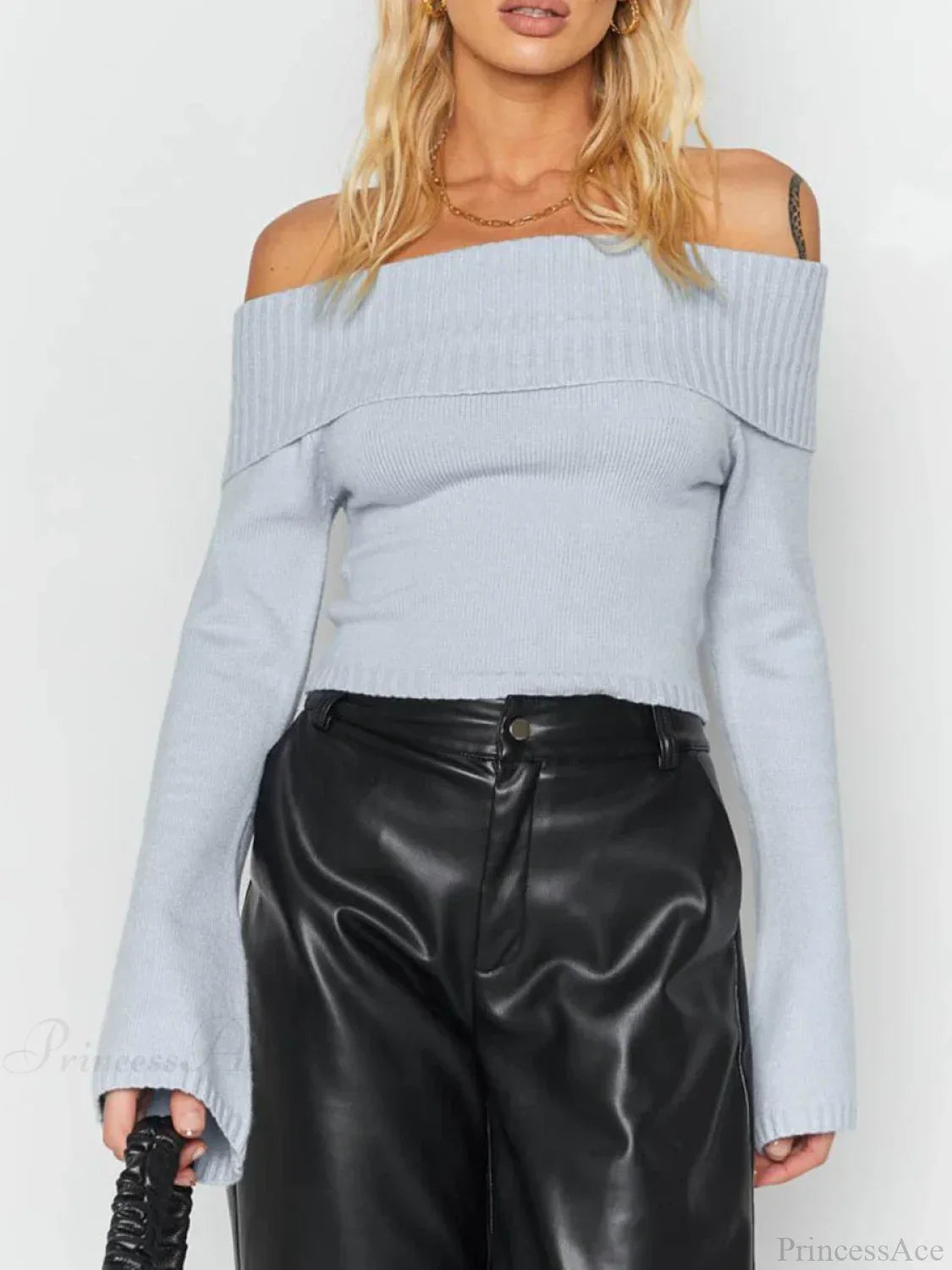 Sexy Slim Crop Off Shoulder Sweater