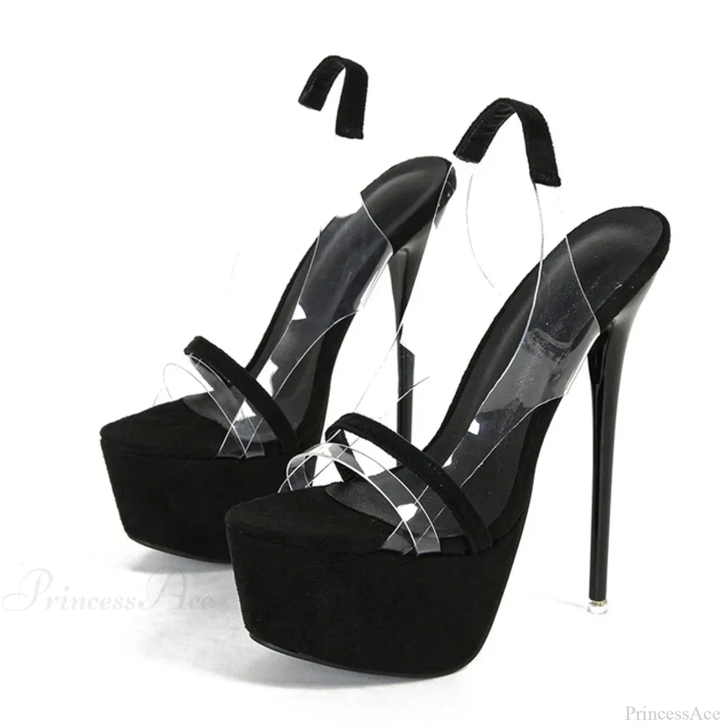 Sexy Snake-Print Back-Strap Platform Sandals Thick-Bottom Open-Toe Party Stripper Transparent High Heel