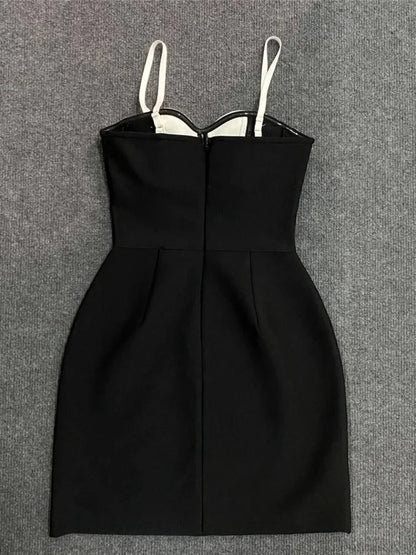 Sexy Spaghetti Strap 3D Flower Bandage Sleeveless Floral A-Line Christmas Party Dress