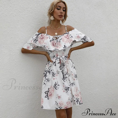 Sexy Spaghetti Strap Floral Print Mini Dress