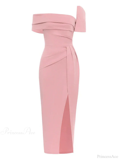 Sexy Square Collar Folds Design Long Dress Short Sleeves Christmas Party Dress
