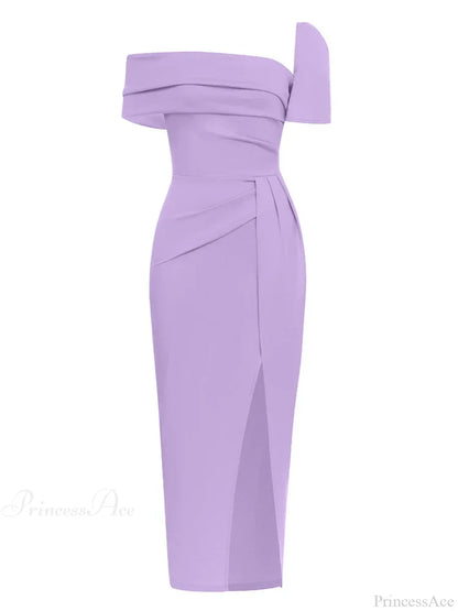 Sexy Square Collar Folds Design Long Dress Short Sleeves Christmas Party Dress