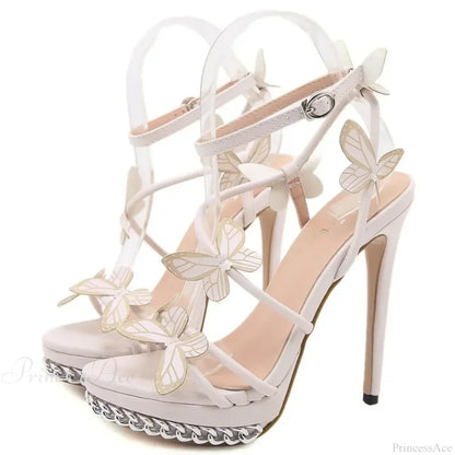 Sexy Stiletto Sandals Narrow Band Butterfly-KnotBuckle Strap 14CM High Quality Ladies High Heel