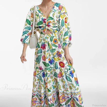 Sexy Waist Cinching Floral Dress