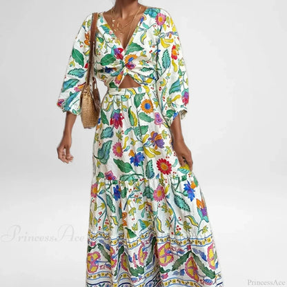 Sexy Waist Cinching Floral Dress
