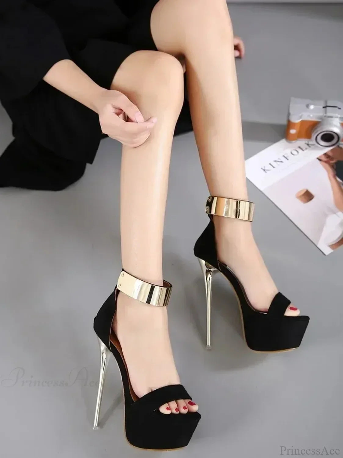 Sexy Women's Sandals 16CM High Heels Summer Open Toe Zippers Party Night Club High Heel