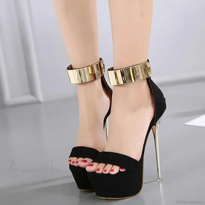 Sexy Women's Sandals 16CM High Heels Summer Open Toe Zippers Party Night Club High Heel