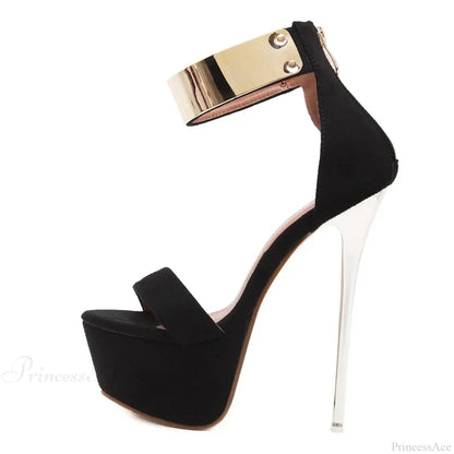 Sexy Women's Sandals 16CM High Heels Summer Open Toe Zippers Party Night Club High Heel