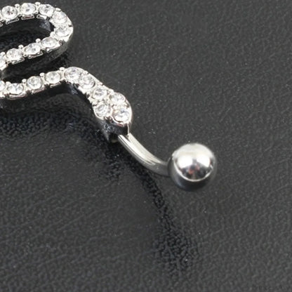 Shimmering Serpent Medieval Zircon Belly Ring