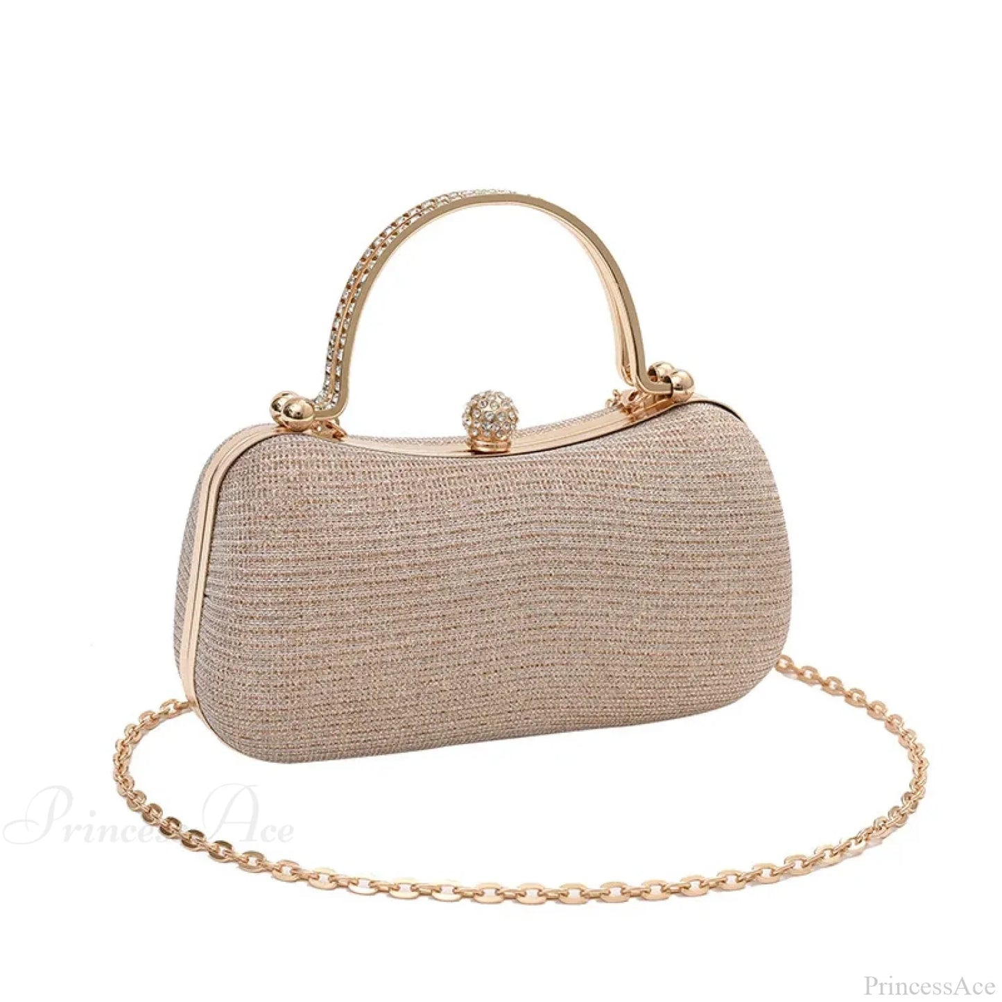 Shiny Heart Shape Evening Clutch Chain Shoulder Bag