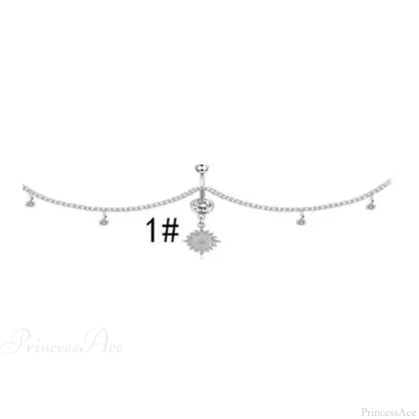 Shiny Metal Chain Dark Belly Ring