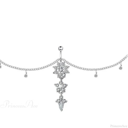 Shiny Metal Chain Dark Belly Ring