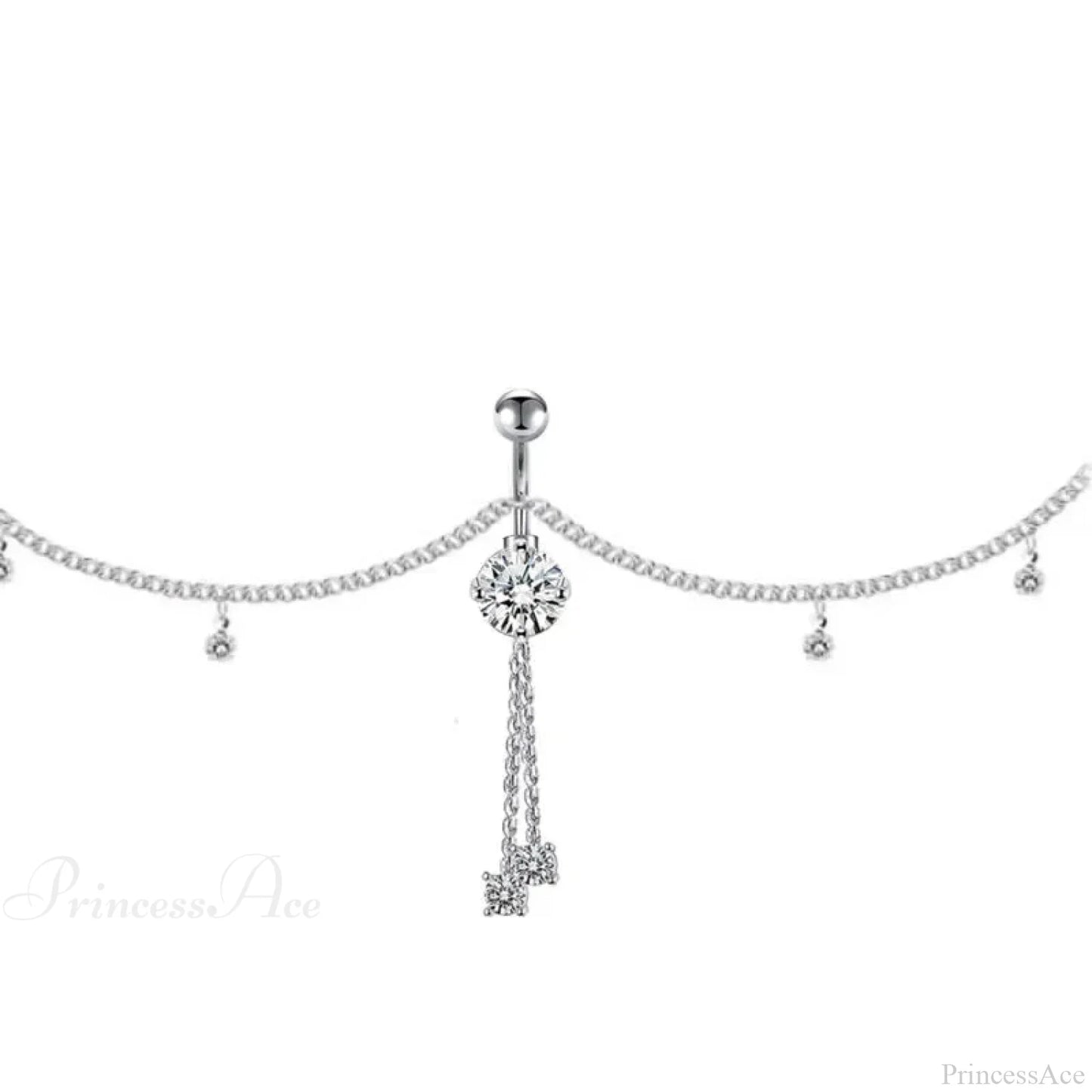 Shiny Metal Chain Dark Belly Ring