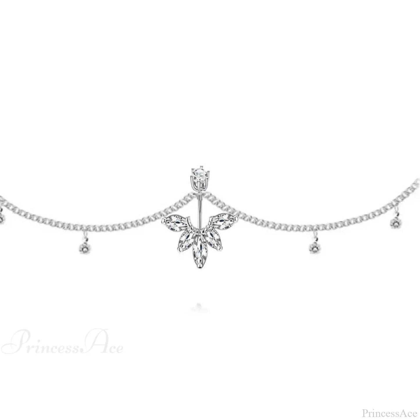 Shiny Metal Chain Dark Belly Ring