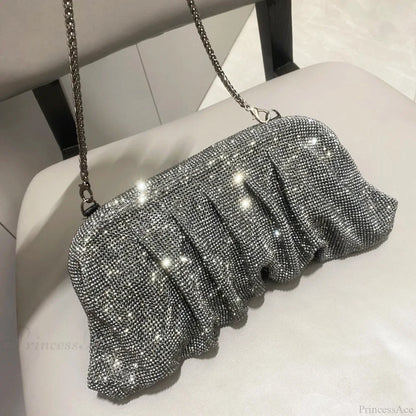 Shiny Rhinestones Handmade Evening Wristlet