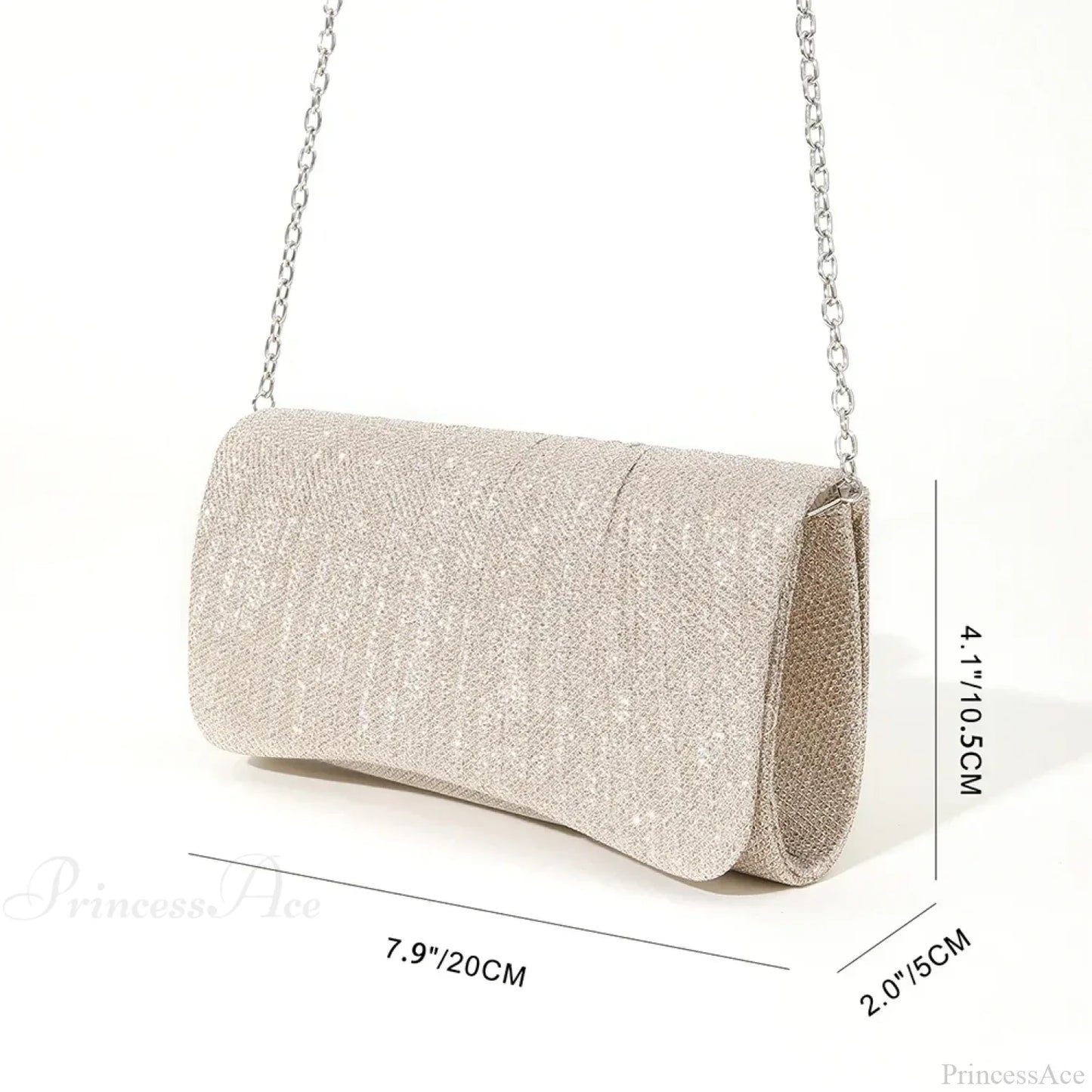Shiny Shoulder Chain Satchel Wedding Cocktail Clutch Bag