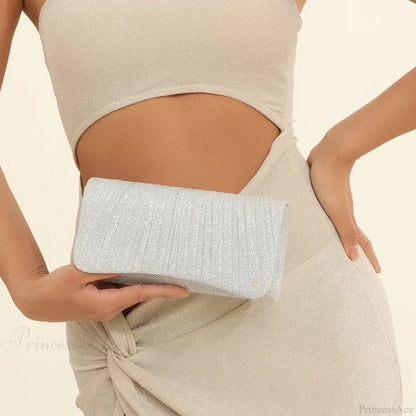 Shiny Shoulder Chain Satchel Wedding Cocktail Clutch Bag