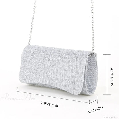 Shiny Shoulder Chain Satchel Wedding Cocktail Clutch Bag