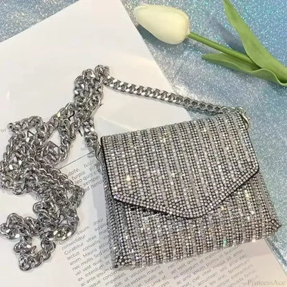 Silver Chic PU Leather Crossbody Handbag