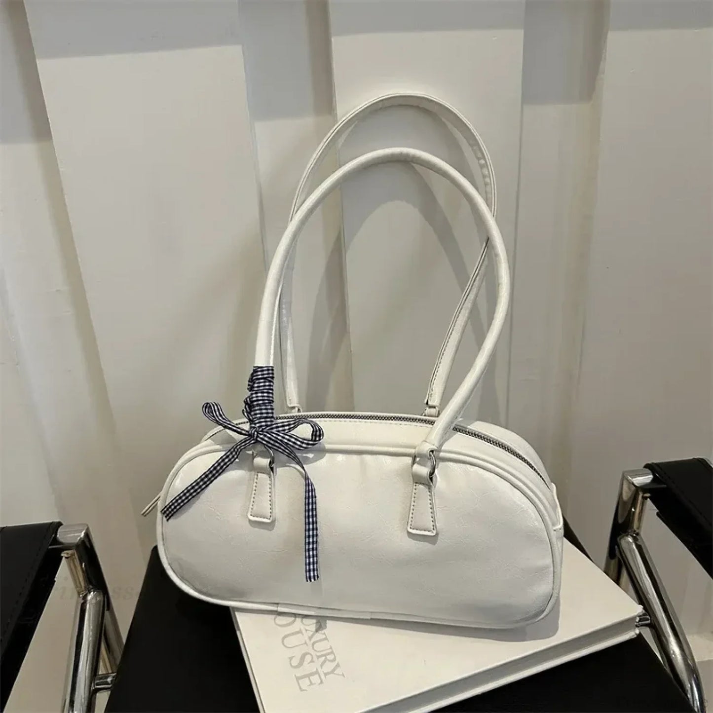 Silver Pillow Crossbody Shoulder Bag