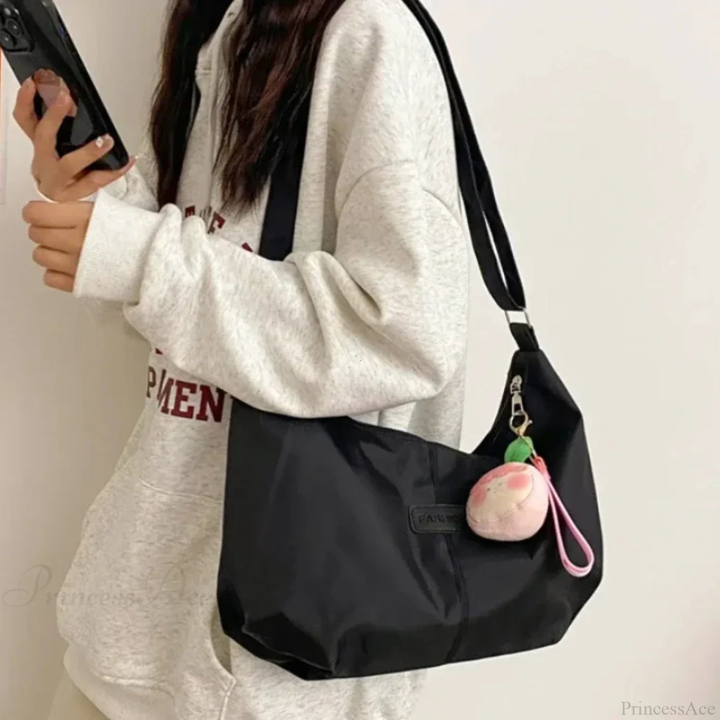 Simple College Style Nylon Large Crossbody