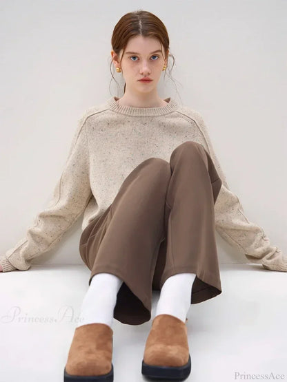 Simple Colorful Dot Wool Pullover Sweater