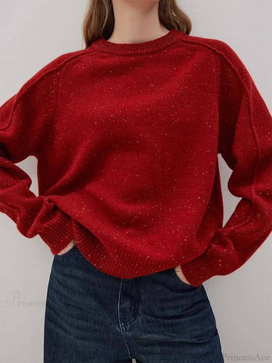 Simple Colorful Dot Wool Pullover Sweater
