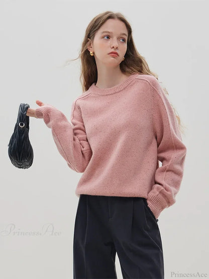 Simple Colorful Dot Wool Pullover Sweater