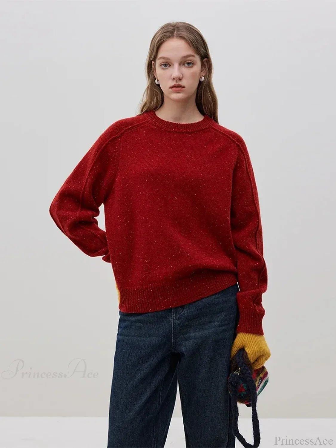 Simple Colorful Dot Wool Pullover Sweater