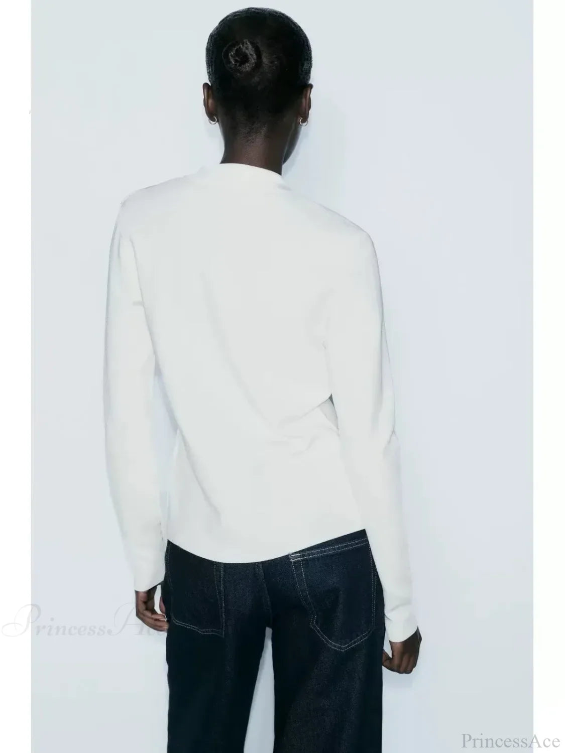 Simple Polo Collar Long Sleeve Cardigan